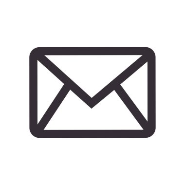 tek renkli kontur zarf posta ile