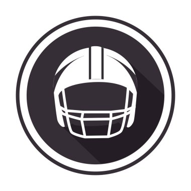 Amerikan futbol kask ile tek renkli dairesel çerçeve