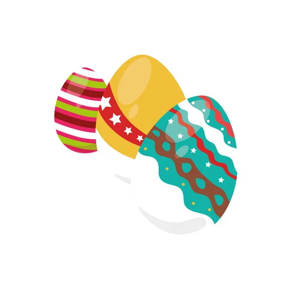 Colorato set collezione uova di Pasqua icona di design — Vettoriale Stock