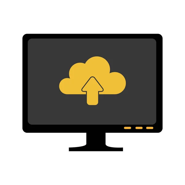 Monochromatyczny ekran z przekazywania usługi w chmurze — Wektor stockowy