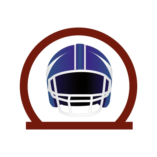 Круглая рамка с американским футбольным шлемом — стоковый вектор