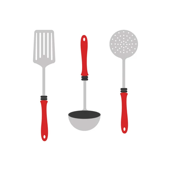 Utensílios de silhueta coloridos design ícone de cozinha — Vetor de Stock