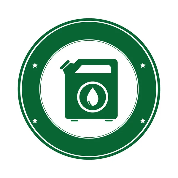 彩色圆会徽与生物燃料容器 — 图库矢量图片