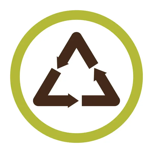 Emblema circular con símbolo de reciclaje — Archivo Imágenes Vectoriales