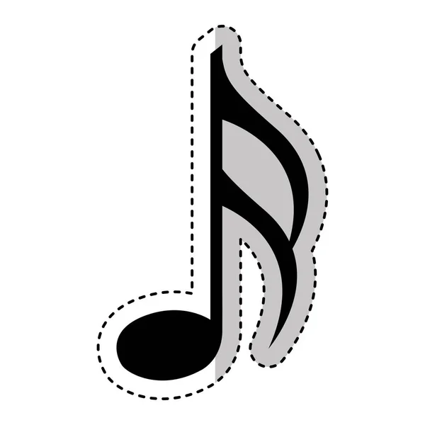 Nota musical icono aislado — Vector de stock