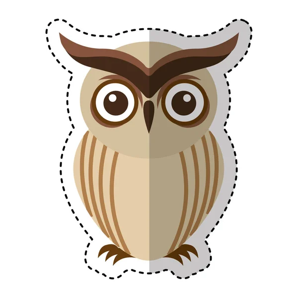 Búho pájaro aislado icono — Vector de stock