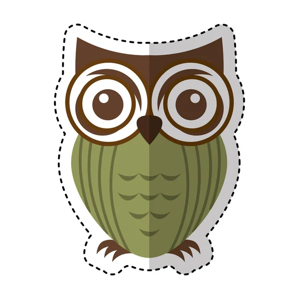 Hibou oiseau icône isolée — Image vectorielle