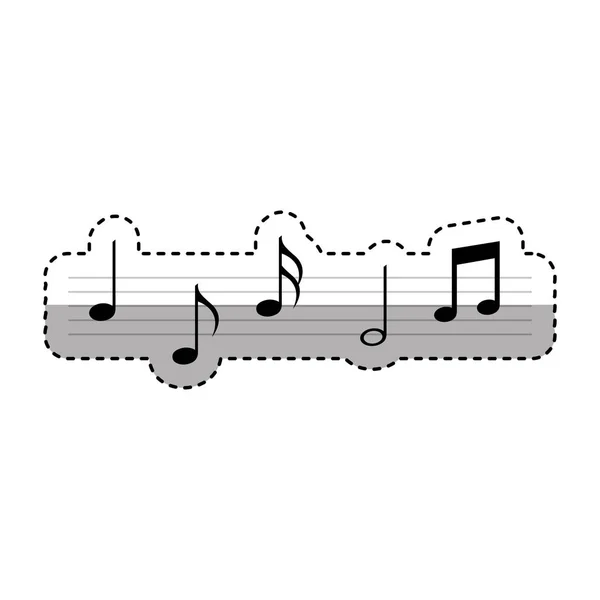 Muziek noten patroon geïsoleerd pictogram — Stockvector