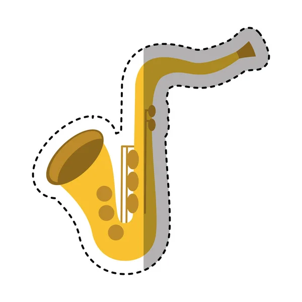 Instrumento de saxofón icono musical — Vector de stock