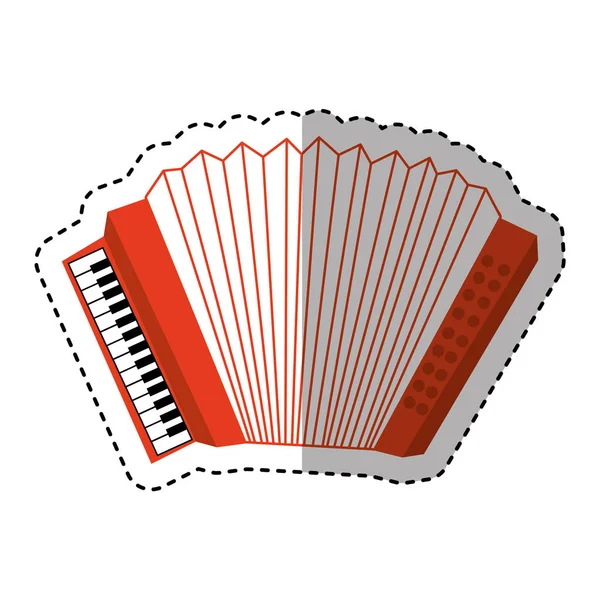 Accordion instrument musical icon — Stock Vector