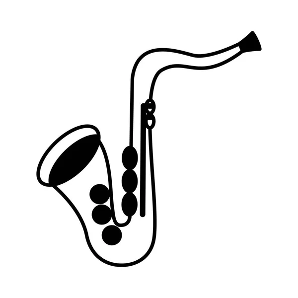 Saxophone instrument musical icon — Stock Vector