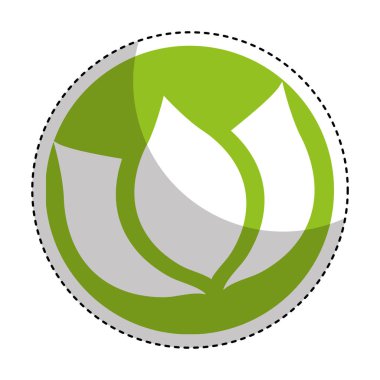 Sevimli çiçek amblem simgesi