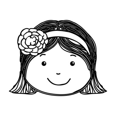 küçük kız çizim izole simgesi