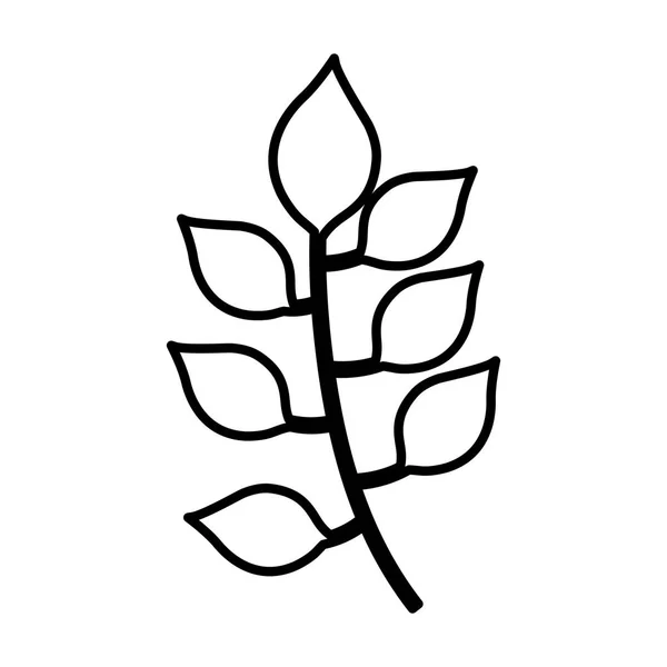 Blätter pflanzen isolierte Ikone — Stockvektor
