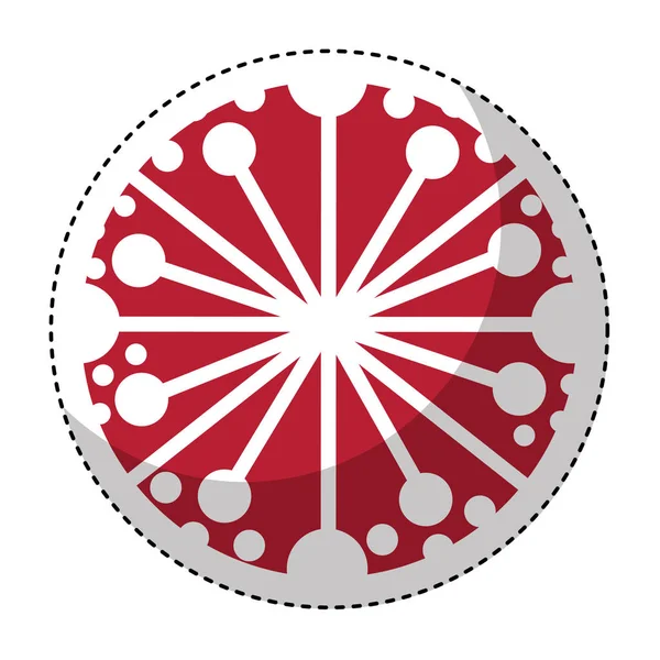 Carino fiore emblema icona — Vettoriale Stock