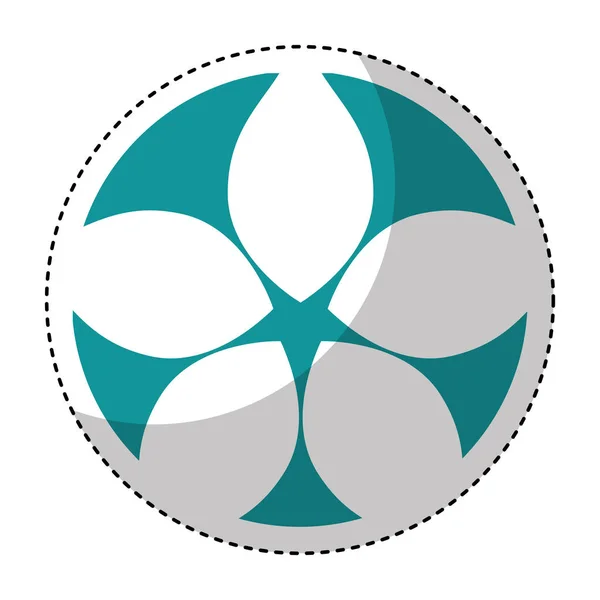 Cute flower emblem icon — Stock Vector