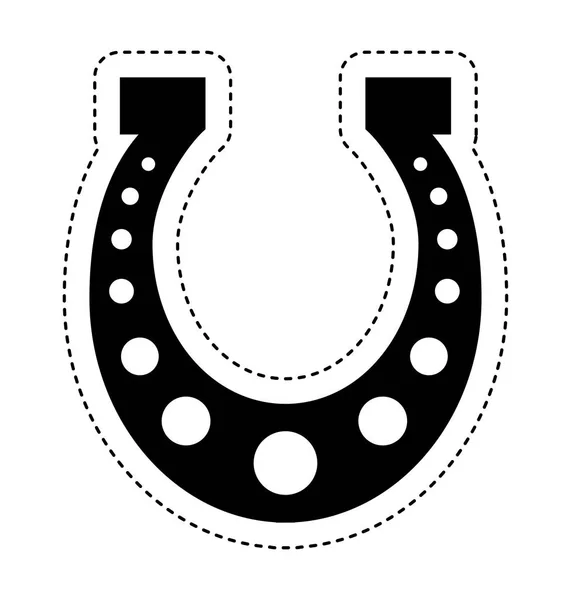 Ferro di cavallo silhouette isolata icona — Vettoriale Stock