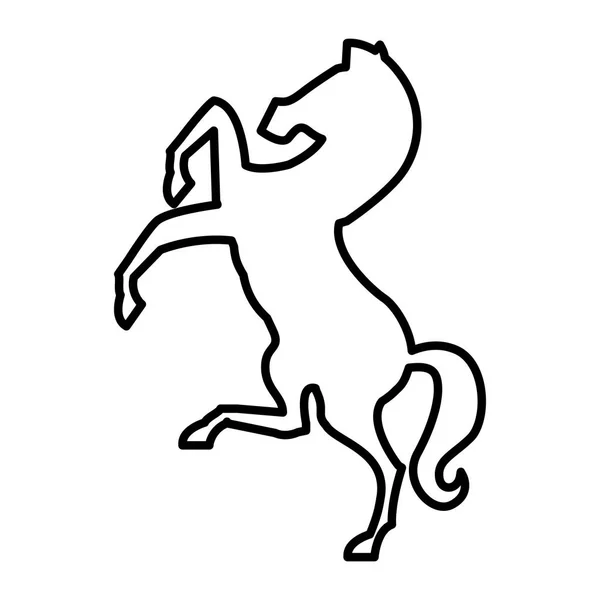 Paard silhouet geïsoleerde pictogram — Stockvector