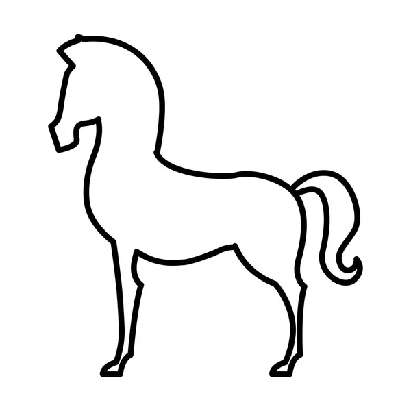 Silhouette cheval icône isolée — Image vectorielle