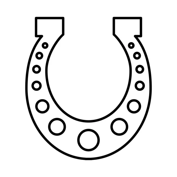 Hoefijzer silhouet geïsoleerde pictogram — Stockvector