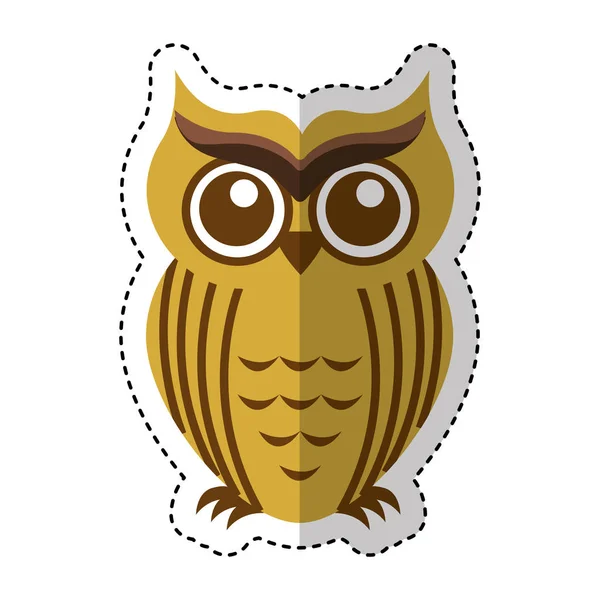 Búho pájaro aislado icono — Vector de stock