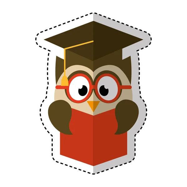 Hibou avec chapeau de graduation — Image vectorielle