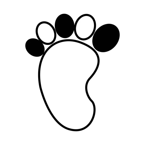 Baby footprint isolated icon — Stock Vector