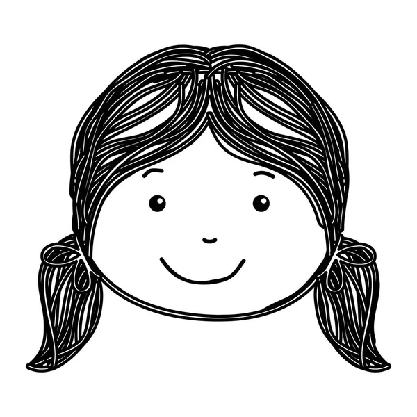 Petite fille dessin isolé icône — Image vectorielle