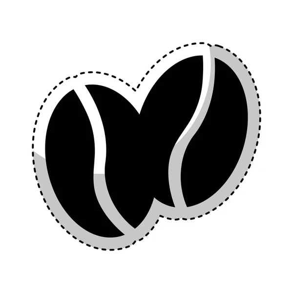 Kávové zrna izolované ikona — Stockový vektor