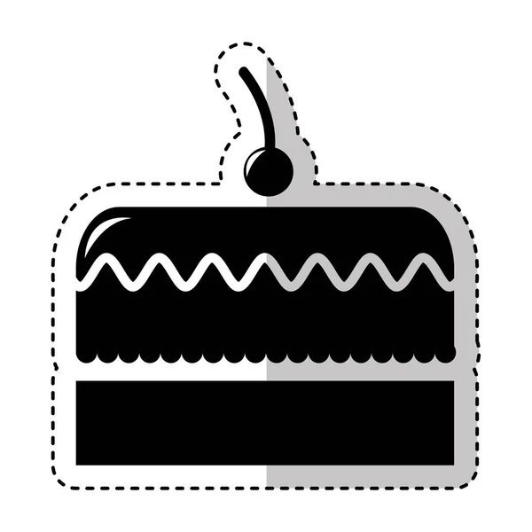 Delicioso ícone de bolo isolado —  Vetores de Stock