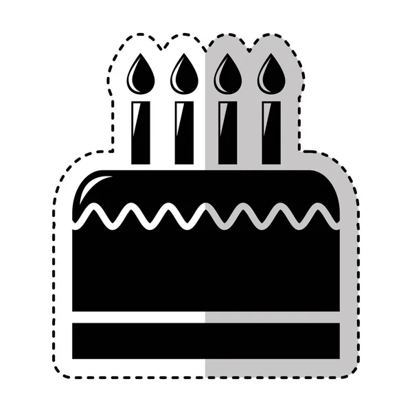 Heerlijke taart geïsoleerde pictogram — Stockvector