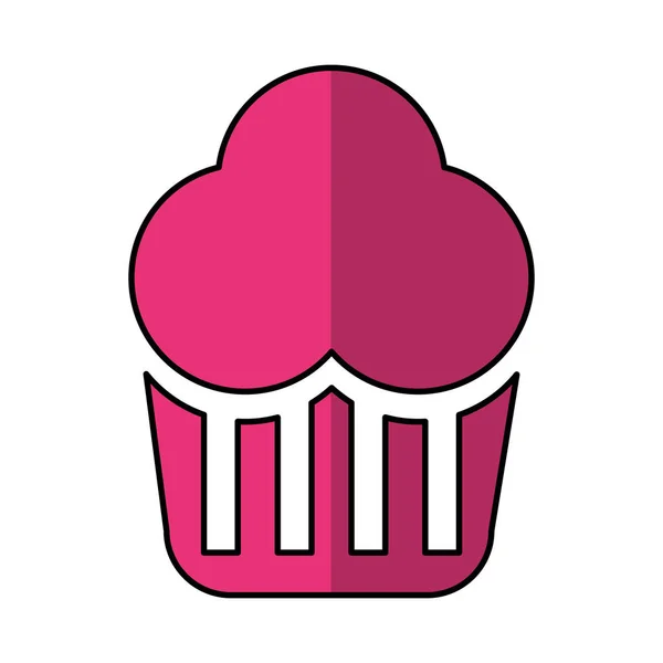 Delicious cupcake isolated icon — Stock Vector