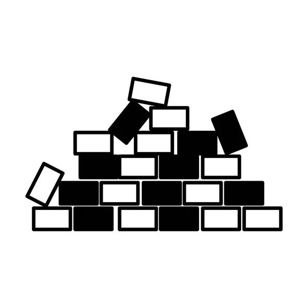 Bakstenen muur bouw pictogram — Stockvector
