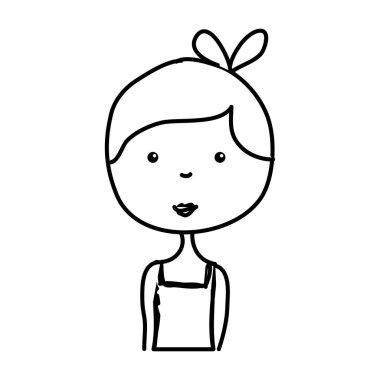 küçük kız çizim izole simgesi