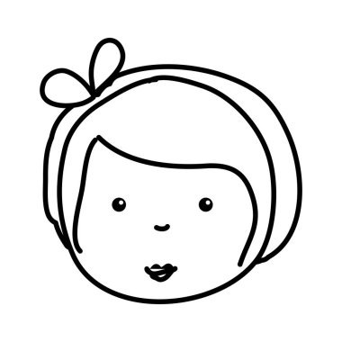 küçük kız çizim izole simgesi