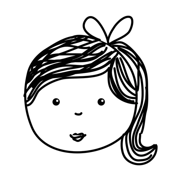 Niña dibujo aislado icono — Vector de stock