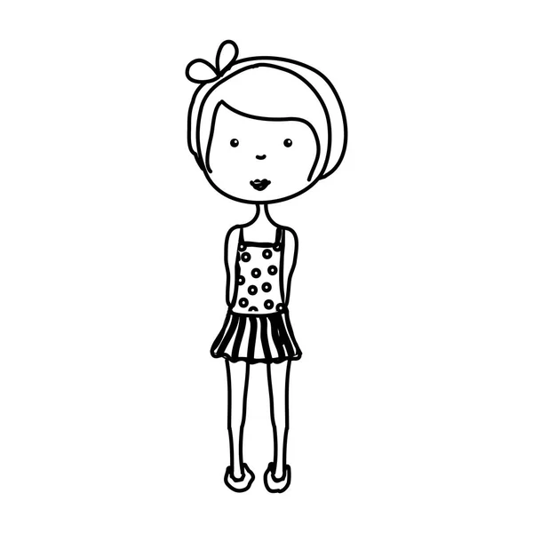 Little girl drawing isolated icon — Stock Vector