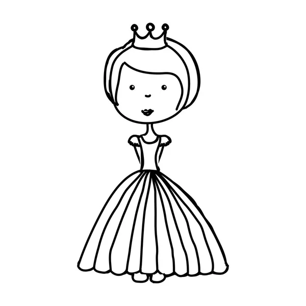 Little princess drawing isolated icon — Stock Vector