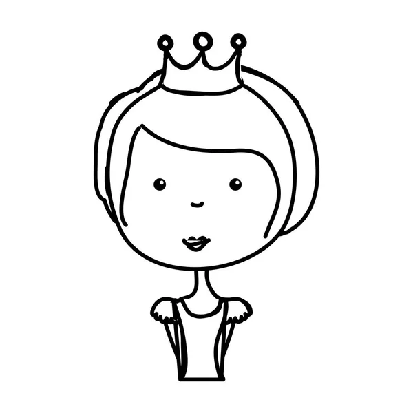 Kleine prinses tekening geïsoleerde pictogram — Stockvector