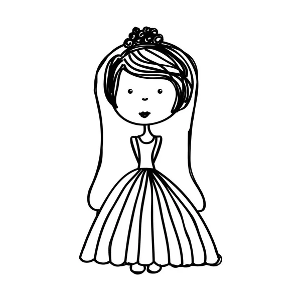 Just married woman drawing — Stock Vector