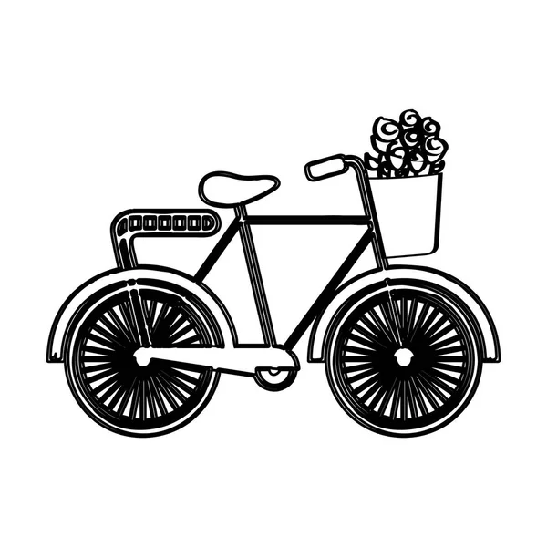 Vélo avec dessin de fleurs — Image vectorielle
