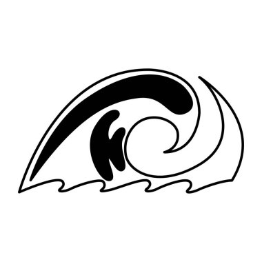 saf su dalgası amblemi izole simgesi