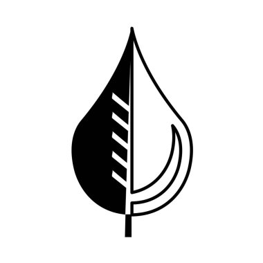 saf su damlası yaprak amblemi ile