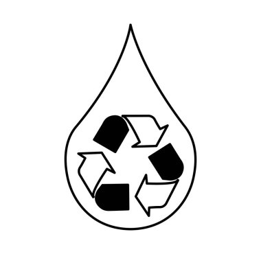 saf su geri dönüşüm sembolü ile