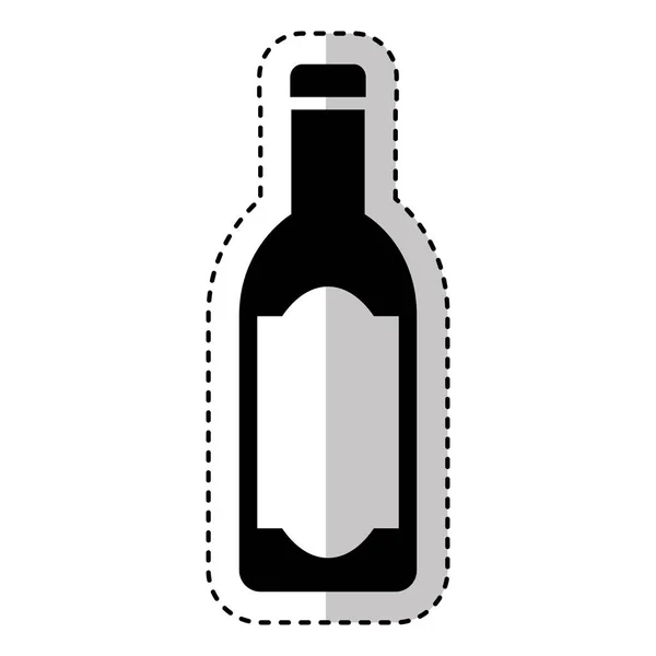 Garrafa bebida silhueta ícone isolado — Vetor de Stock