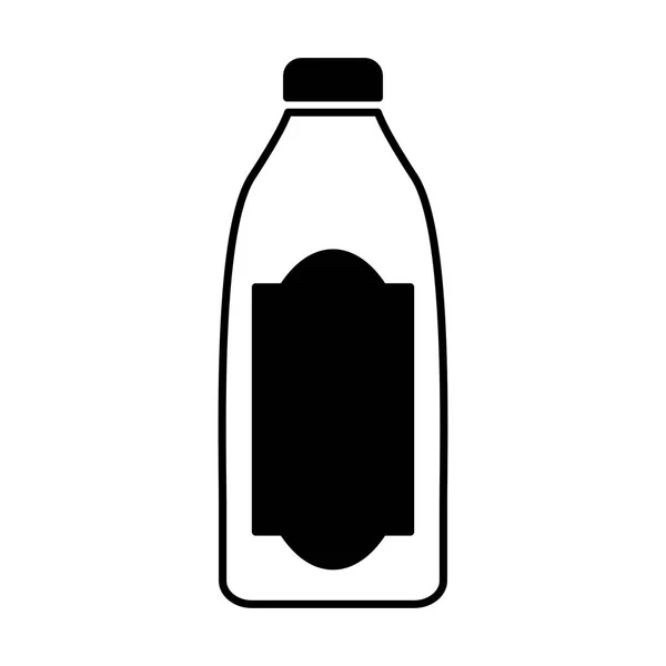 Silueta botella bebida aislado icono — Vector de stock