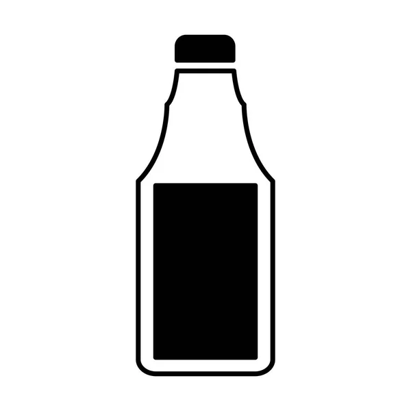 Fles drank silhouet geïsoleerde pictogram — Stockvector