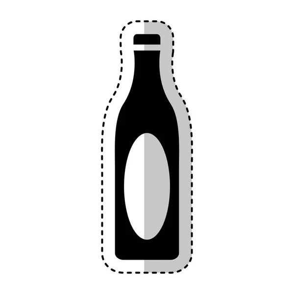 Şişe içki siluet izole simgesi — Stok Vektör