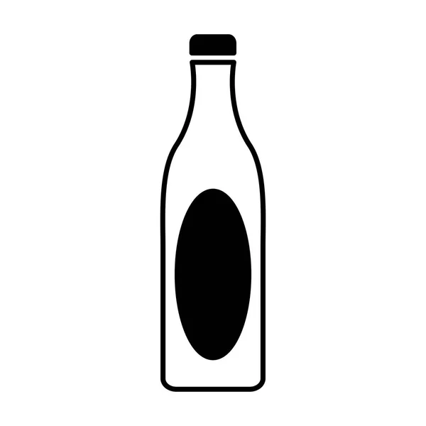 Fles drank silhouet geïsoleerde pictogram — Stockvector