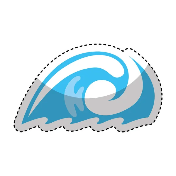 Pure water wave emblem isolated icon — Stock Vector